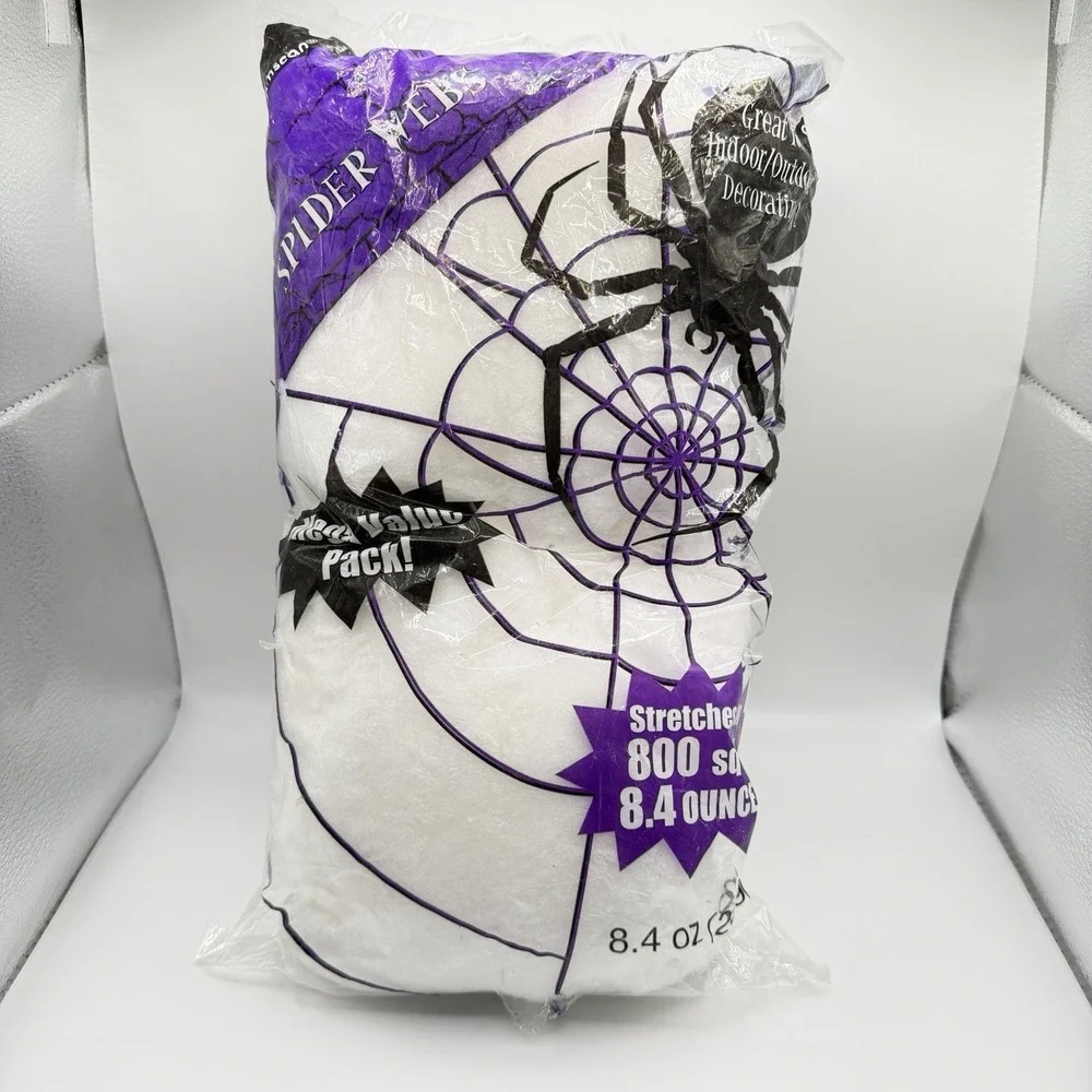 Amscan‎ Mega Value Pack Halloween Spider Webs 8.4 Ounces Stretches To 800 Sq Ft